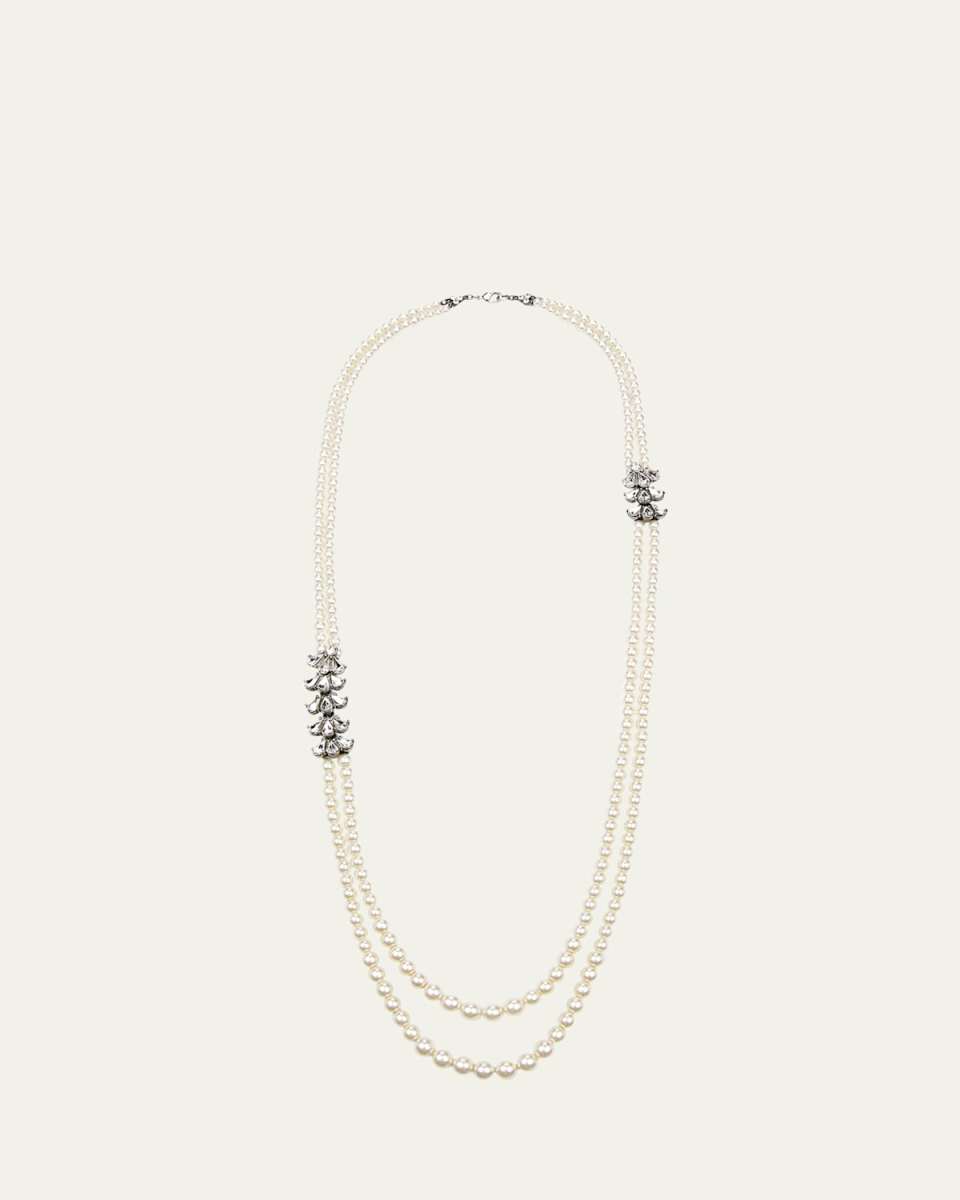 Two-Row Pearly Beaded Necklace